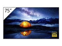 Sony FW-75BZ40H - 75" Diagonal klass (74.5" visbar) - BRAVIA professionella monitorer i BZ40H-serien LED-skärm - digital skyltning - 4K UHD (2160p) 3840 x 2160 - HDR - direktupplyst LED - svart FW-75BZ40H