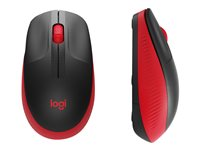 Logitech M190 - Mus - optisk - 3 knappar - trådlös - trådlös USB-mottagare - röd 910-005908