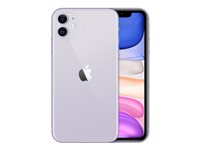 Apple iPhone 11 - Smartphone - dual-SIM - 4G Gigabit Class LTE - 128 GB - GSM - 6.1" - 1792 x 828 pixlar (326 ppi) - Liquid Retina HD display (12 MP främre kamera) - 2 bakre kameror - lila MHDM3QN/A