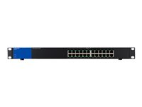 Linksys Business LGS124P - Switch - ohanterad - 12 x 10/100/1000 (PoE+) + 12 x 10/100/1000 - rackmonterbar - PoE+ (120 W) - AC 100/230 V LGS124P-EU
