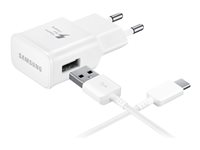 Samsung Travel Adapter EP-TA20 - Strömadapter (USB) - på kabel: USB-C - vit - för Galaxy A3 (2017), A5 (2017), A7 (2017), Note7, S8 EP-TA20EWECGWW