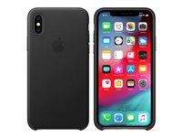 Apple - Baksidesskydd för mobiltelefon - läder - svart - för iPhone XS MRWM2ZM/A
