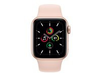 Apple Watch SE (GPS + Cellular) - 40 mm - guldaluminium - smart klocka med sportband - fluoroelastomer - rosa sand - bandstorlek 130-200 mm - S/M/L - 32 GB - Wi-Fi, Bluetooth - 4G - 30.68 g MYEH2KS/A