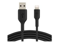 Belkin BOOST CHARGE - Lightning-kabel - Lightning (hane) till USB (hane) - 2 m - svart - för Apple 10.5-inch iPad Pro; 12.9-inch iPad Pro (2nd generation); iPhone 11, 11 Pro, 11 Pro Max, 8, XR, XS, XS Max CAA001BT2MBK