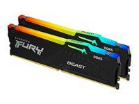 Kingston FURY Beast RGB - DDR5 - sats - 16 GB: 2 x 8 GB - DIMM 288-pin - 6000 MT/s / PC5-48000 - CL40 - 1.1 V - ej buffrad - on-die ECC KF560C40BBAK2-16