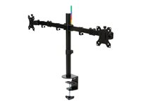 Kensington SmartFit Ergo Dual Extended Monitor Arm - Monteringssats - justerbar arm - för 2 monitorer - metall - svart - skärmstorlek: upp till 32 tum - skrivbord, C-klämma, skyddshylsa, disk-monteringsbar K55409WW
