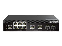 QNAP - Switch - halv bredd - Administrerad - 10 x 2.5GBase-T + 2 x 10 Gigabit SFP+ + 6 x 2.5GBase-T + 2 x 10 Gigabit Ethernet - PoE++ (310 W) QSW-M2106PR-2S2T