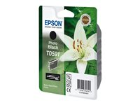 Epson T0591 - 13 ml - foto-svart - original - blister - bläckpatron - för Stylus Photo R2400 C13T05914010