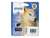Epson T0967 - 11.4 ml - gråsvart - original - blister - bläckpatron - för Stylus Photo R2880 C13T09674010