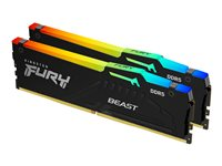 Kingston FURY Beast RGB - DDR5 - sats - 16 GB: 2 x 8 GB - DIMM 288-pin - 6000 MT/s / PC5-48000 - CL36 - 1.35 V - ej buffrad - on-die ECC KF560C36BBEAK2-16