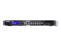 QNAP QGD-1600P - Switch - smart - 4 x 10/100/1000 (PoE++) + 10 x 10/100/1000 (PoE+) + 2 x kombinations-Gigabit SFP (PoE+) - rackmonterbar - PoE++ (370 W) QGD-1600P-4G
