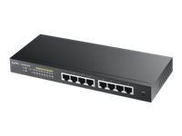 Zyxel GS1900-8HP - Switch - smart - 8 x 10/100/1000 (PoE+) - skrivbordsmodell, väggmonterbar - PoE+ (70 W) GS1900-8HP-EU0103F