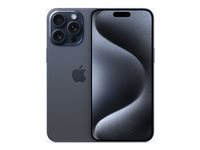 Apple iPhone 15 Pro Max - 5G smartphone - dual-SIM / Internminne 256 GB - OLED-skärm - 6.7" - 2796 x 1290 pixels (120 Hz) - 3 st. bakre kameror 48 MP, 12 MP, 12 MP - front camera 12 MP - blått titan MU7A3QN/A