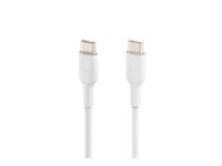 Belkin BoostCharge - USB-kabel - 24 pin USB-C (hane) till 24 pin USB-C (hane) - 2 m - vit CAB003BT2MWH