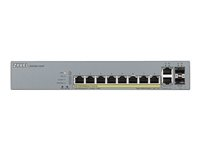 Zyxel GS1350-12HP - Switch - smart - 8 x 10/100/1000 (PoE+) + 2 x 10/100/1000 (upplänk) + 2 x gigabit SFP (upplänk) - skrivbordsmodell, rackmonterbar - PoE+ (130 W) GS1350-12HP-EU0101F