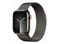 Apple Watch Series 9 (GPS + Cellular) - 41 mm - grafit rostfritt stål - smart klocka med milanesisk loop - 64 GB - Wi-Fi, Bluetooth, UWB, LTE - 4G - 42.3 g MRJA3KS/A