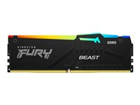 Kingston FURY Beast RGB - DDR5 - modul - 16 GB - DIMM 288-pin - 4800 MT/s / PC5-38400 - CL38 - 1.1 V - ej buffrad - on-die ECC KF548C38BBA-16