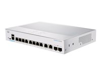Cisco Business 350 Series 350-8P-2G - Switch - L3 - Administrerad - 8 x 10/100/1000 (PoE+) + 2 x kombinations-SFP - rackmonterbar - PoE+ (67 W) CBS350-8P-2G-EU
