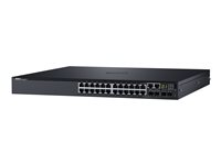 Dell Networking S3124P - Switch - L3 - Administrerad - 24 x 10/100/1000 (PoE+) + 2 x 10 Gigabit SFP+ + 2 x kombinations-Gigabit SFP - främre till bakre luftflöde - rackmonterbar - PoE+ (30.8 W) - med 1 års ProSupport med service på plats nästa arbetsdag 210-AIMO