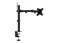 Kensington SmartFit Ergo Single Extended Monitor Arm - Monteringssats - justerbar arm - för Bildskärm - puderbelagt stål - svart - skärmstorlek: upp till 34 tum - skrivbord, C-klämma, skyddshylsa, disk-monteringsbar K55408WW