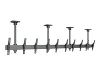 Multibrackets M Menu Board Mount Pro MBC5X1U - Monteringssats (kabelhanteringsklämma, 4 förlängningsrör (80 cm), 4 stångklämmor, 4 takplattor med skydd, 5 lutningsarmar, 6 förlängningsskenor, 6 enkla skärmskenor (1 m), enkel skärmskena (48 cm)) - en sida - för 5 LCD-bildskärmar - aluminium, stål - svart - skärmstorlek: 40"-65" 7350105215360