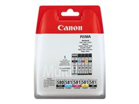 Canon PGI-580 PGBK/CLI-581 CMYBK Multipack - 5-pack - svart, gul, cyan, magenta - original - förpackning med stöldmärkning - bläcktank - för PIXMA TS6251, TS6350, TS6351, TS705, TS8252, TS8350, TS8351, TS8352, TS9550, TS9551 2078C006