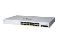Cisco Business 220 Series CBS220-24FP-4G - Switch - smart - 24 x 10/100/1000 (PoE+) + 4 x gigabit SFP (upplänk) - rackmonterbar - PoE+ (382 W) CBS220-24FP-4G-EU