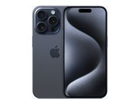 Apple iPhone 15 Pro - 5G smartphone - dual-SIM / Internminne 512 GB - OLED-skärm - 6.1" - 2556 x 1179 pixlar (120 Hz) - 3 st. bakre kameror 48 MP, 12 MP, 12 MP - front camera 12 MP - blått titan MTVA3QN/A