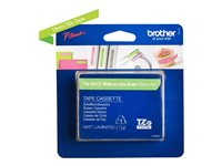 Brother TZe-MQP35 - Standardlim - vit på bärrosa - Rulle (1,2 cm x 5 m) 1 kassett(er) bandlaminat - för Brother PT-D210, D600, H110; P-Touch PT-1880, D450, E110, E310, E550, E800, H110, P900 TZEMQP35