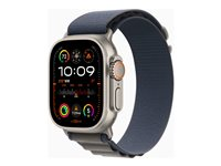 Apple Watch Ultra 2 - 49 mm - titan - smart klocka med Alpine Loop - textil - blå - bandstorlek: M - 64 GB - LTE, Wi-Fi, Bluetooth, UWB - 4G - 61.4 g MREP3KS/A
