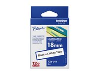 Brother TZe-241 - Standardlim - svart på vitt - Rulle (1,8 cm x 8 m) 1 kassett(er) bandlaminat - för Brother PT-D600; P-Touch PT-18, 2470, 3600, D450, D800, E500, E550, H101, H500, P750, P900 TZE241