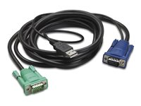 APC - Tangentbords-/video-/muskabel - USB, HD-15 (VGA) (hane) till HD-15 (VGA) (hane) - 3.66 m - svart - för P/N: AP5201, AP5202, AP5808, AP5816, KVM1116R AP5822