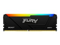 Kingston FURY Beast RGB - DDR4 - modul - 32 GB - DIMM 288-pin - 2666 MT/s - CL16 - 1.2 V - ej buffrad - on-die ECC - svart KF426C16BB2A/32