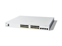 Cisco Catalyst 1200-24FP-4G - Switch - L3 - smart - 24 x 10/100/1000 (PoE+) + 4 x Gigabit Ethernet SFP - rackmonterbar - PoE+ (375 W) C1200-24FP-4G