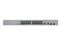 Zyxel GS1350-26HP - Switch - smart - 24 x 10/100/1000 (PoE+) + 2 x kombinations-Gigabit SFP (upplänk) - skrivbordsmodell, rackmonterbar - PoE+ (375 W) GS1350-26HP-EU0101F