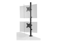 Kensington - Monteringssats (dubbel arm, C-klämma 10 - 88 mm, genomföringsfäste 10-88 mm, stång, 2 VESA-plattor) - fullständig rörelse - för 2 LCD/plasmapaneler - vertikal stapling - stål - svart - skärmstorlek: 13"-32" - disk-monteringsbar K53802WW