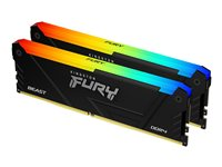 Kingston FURY Beast RGB - DDR4 - sats - 32 GB: 2 x 16 GB - DIMM 288-pin - 3600 MT/s / PC4-28800 - CL18 - 1.35 V - ej buffrad - icke ECC - svart KF436C18BB2AK2/32