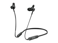 Lenovo - Hörlurar med mikrofon - inuti örat - nackrem - Bluetooth - trådlös - svart 4XD1B65028