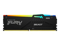Kingston FURY Beast RGB - DDR5 - modul - 16 GB - DIMM 288-pin - 5200 MT/s / PC5-41600 - CL36 - 1.25 V - ej buffrad - on-die ECC - svart KF552C36BBEA-16