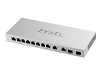Zyxel XGS1010-12 - Switch - 8 x 10/100/1000 + 2 x 100/1000/2.5G + 2 x 1 gigabit/10 gigabit SFP+ (upplänk) - skrivbordsmodell, väggmonterbar XGS1010-12-ZZ0101F