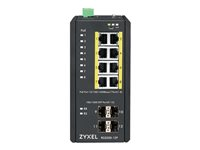 Zyxel RGS200-12P - Switch - Administrerad - 8 x 10/100/1000 (PoE+) + 4 x SFP - DIN-skenmonterbar, rackmonterbar - PoE+ (240 W) - likström RGS200-12P-ZZ0101F