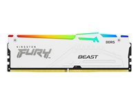 Kingston FURY Beast RGB - DDR5 - modul - 16 GB - DIMM 288-pin - 5200 MT/s / PC5-41600 - CL40 - 1.25 V - ej buffrad - on-die ECC - vit KF552C40BWA-16