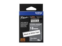 Brother TZe-S241 - Extrastark häftning - svart på vitt - Rulle (1,8 cm x 8 m) 1 kassett(er) bandlaminat - för Brother PT-D600; P-Touch PT-1880, D450, D800, E550, P750, P900, P950; P-Touch EDGE PT-P750 TZES241