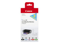 Canon CLI Value Pack 8 Multipack - 13 ml - svart, cyan, magenta, röd, grön - original - bläcktank - för PIXMA Pro9000, Pro9000 Mark II 0620B027