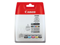 Canon PGI-580 PGBK/CLI-581 CMYBK Multipack - 5-pack - svart, gul, cyan, magenta - original - blister - bläcktank - för PIXMA TS6251, TS6350, TS6351, TS705, TS8252, TS8350, TS8351, TS8352, TS9550, TS9551 2078C005