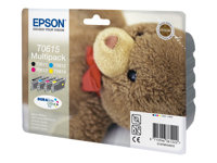 Epson T0615 multipack - 4-pack - 32 ml - svart, gul, cyan, magenta - original - blister - bläckpatron - för Stylus D68, D88, DX3800, DX3850, DX4200, DX4250, DX4800, DX4850 C13T06154010