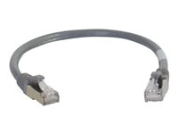 C2G Cat6a Booted Shielded (STP) Network Patch Cable - Patch-kabel - RJ-45 (hane) till RJ-45 (hane) - 30 cm - STP - CAT 6a - formpressad, hakfri, tvinnad - grå 89921