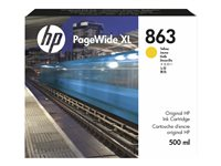 HP 863 - 500 ml - gul - original - PageWide XL - bläckpatron - för PageWide XL 3920 F9K39A