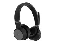 Lenovo Go - Headset - på örat - Bluetooth - trådlös, kabelansluten - aktiv brusradering - USB-C - åsksvart - Certifierad för Skype for Buisness, Certifierad för Microsoft-teams - för ThinkCentre M70q Gen 3; ThinkPad E14 Gen 3; L13 Yoga Gen 3; T14s Gen 3; X1 Yoga Gen 8 4XD1C99221