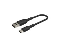 Belkin BoostCharge - USB-kabel - 24 pin USB-C (hane) till USB (hane) - 15 cm - svart CAB001BT0MBK